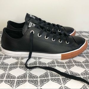 Converse New Chuck Taylor All Star Black Leather Oxford Low Junior 5